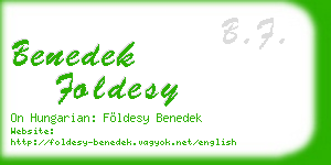 benedek foldesy business card